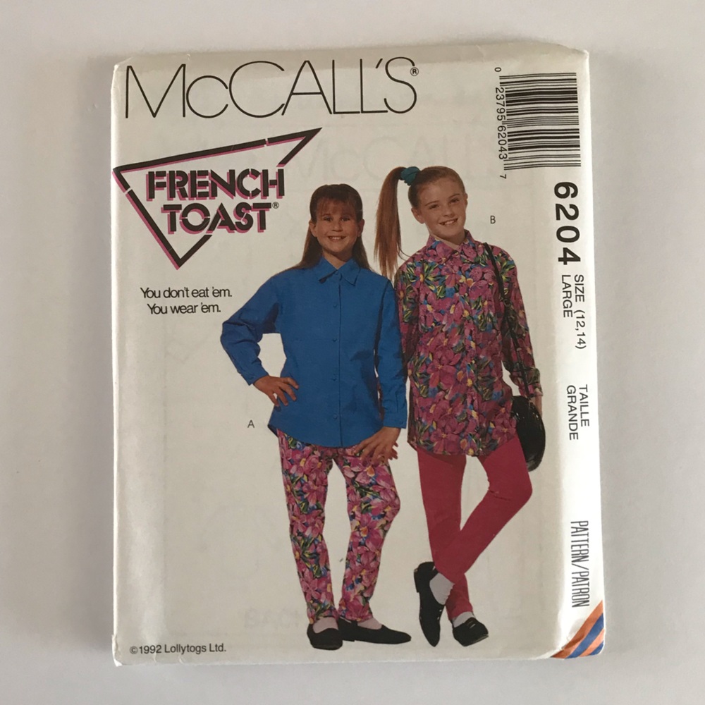 🧵3for12🧵 VTG McCall’s Pattern 6204 Child’s Shirt Pants